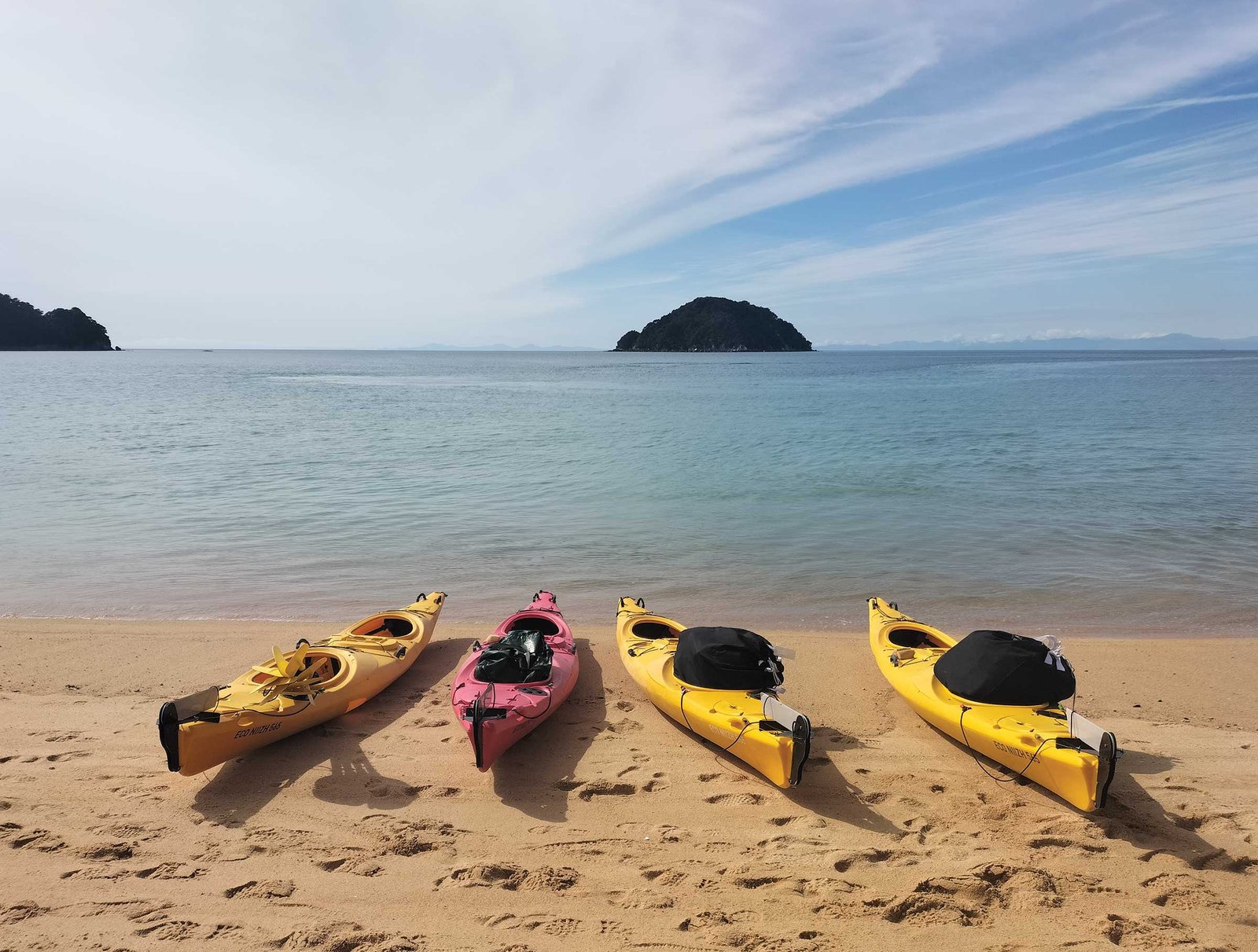 Awaiting the start of the next leg of kayaking in Abel Tasman National Park