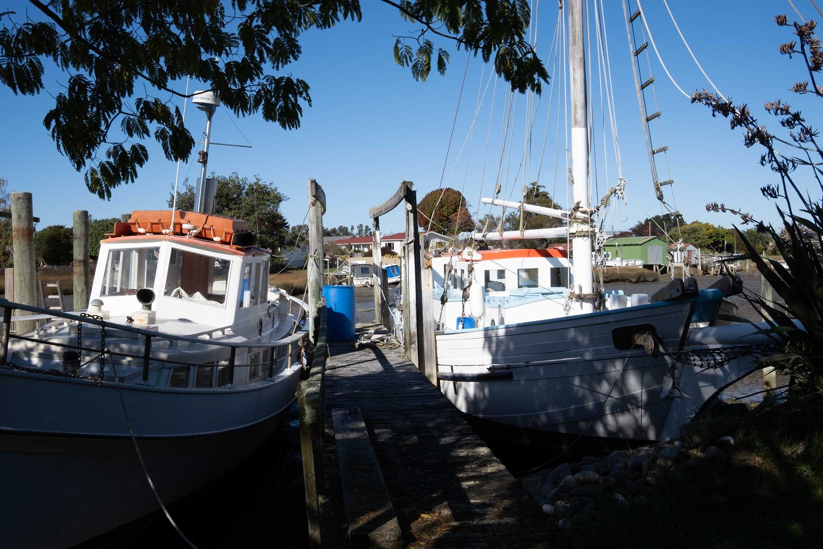 Boats docking in Riwaka Boats docking Riwaka