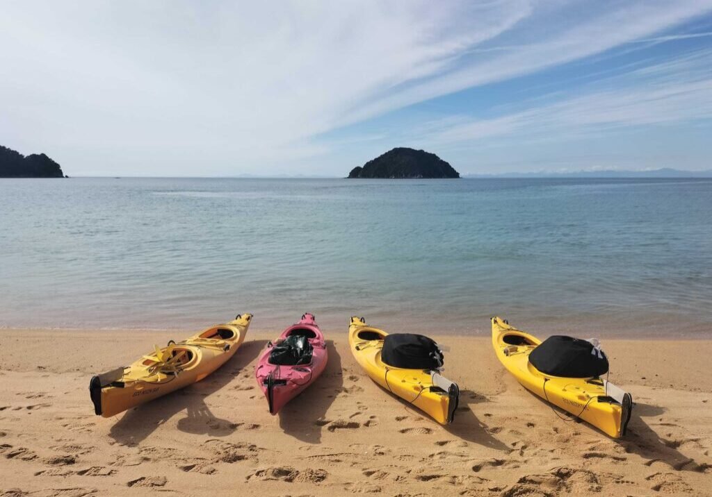 Awaiting the start of the next leg of kayaking in Abel Tasman National Park