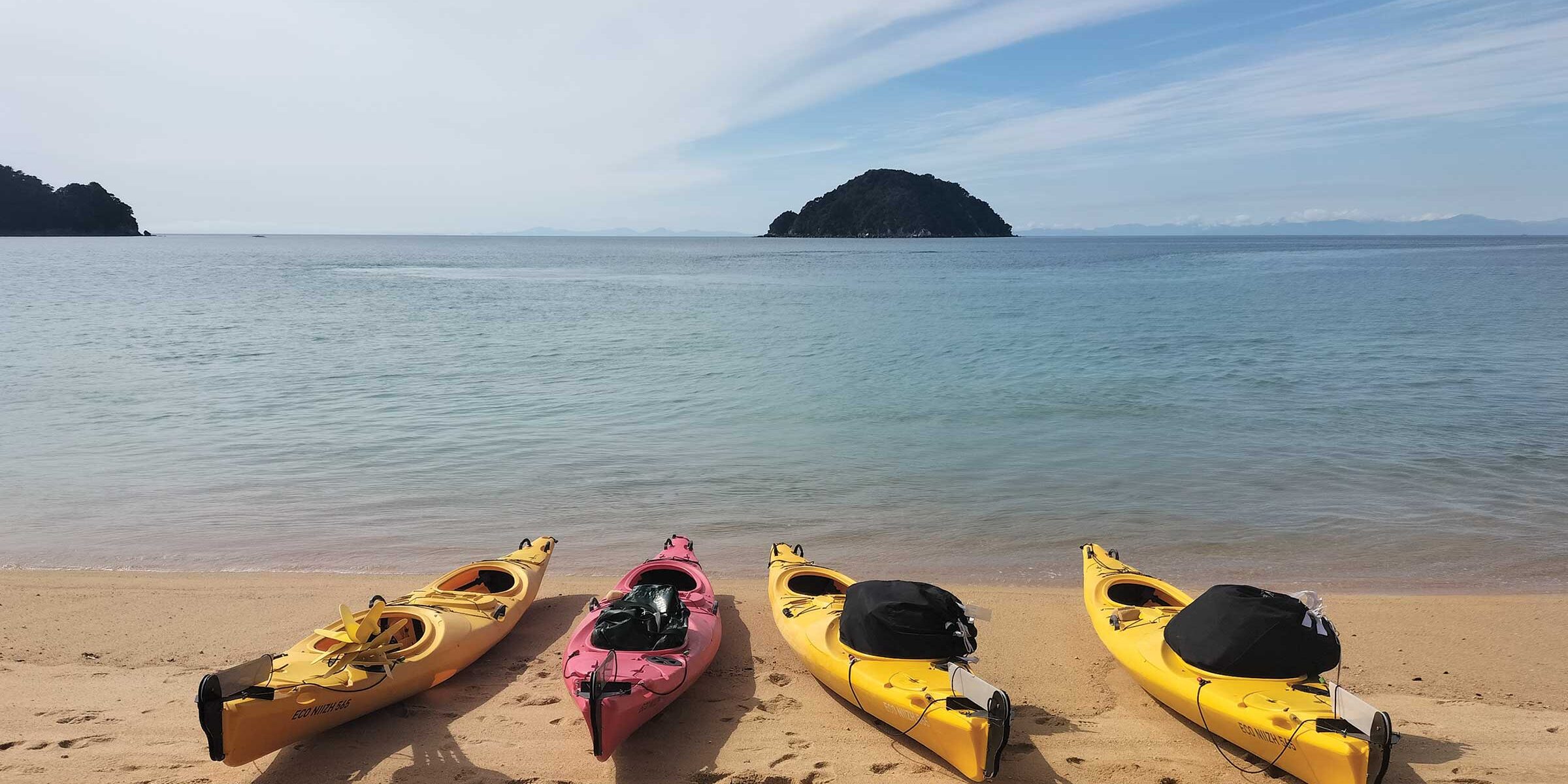 Awaiting the start of the next leg of kayaking in Abel Tasman National Park